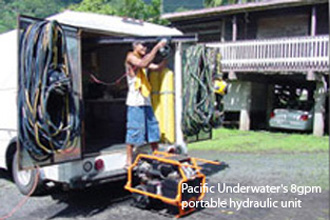 Pacific Underwater's 8gpm portable hydraulic unit