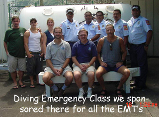 Diving Emergency Class we sponsored there for all the EMT�s